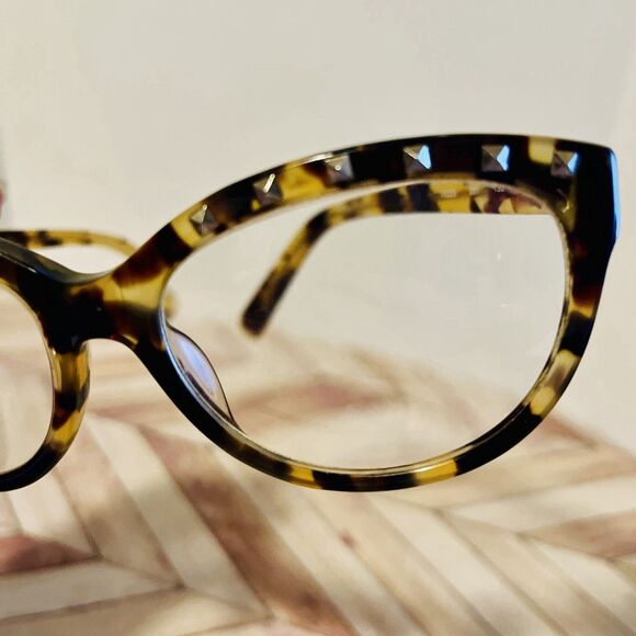 Valentino Rockstud Accents Studded Tortoise Brown Eye-Glass Frames V622S 281 130 main image 13